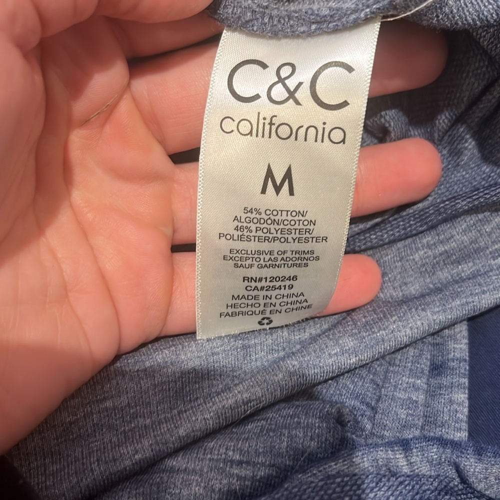 Womens blue C & C California drawstring hoodie top size medium good condition - Picture 5 of 5